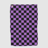 Lavender en Black Checkered Pattern Golfhanddoek (Voorkant)