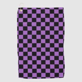 Lavender en Black Checkered Pattern Golfhanddoek