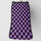 Lavender en Black Checkered Pattern Golfheadcover (Draai 90)