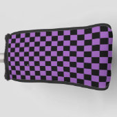 Lavender en Black Checkered Pattern Golfheadcover (Voorkant)
