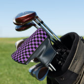 Lavender en Black Checkered Pattern Golfheadcover (Insitu)