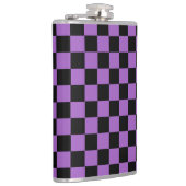 Lavender en Black Checkered Pattern Heupfles (Rechts)