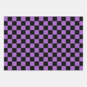 Lavender en Black Checkered Pattern Inpakpapier Vel (Voorkant 2)
