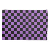 Lavender en Black Checkered Pattern Kussensloop (Achterkant)