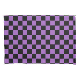 Lavender en Black Checkered Pattern Kussensloop