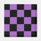 Lavender en Black Checkered Pattern Magneet (Voorkant)