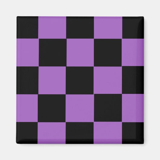 Lavender en Black Checkered Pattern Magneet (Voorkant)