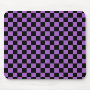 Lavender en Black Checkered Pattern Muismat