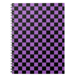 Lavender en Black Checkered Pattern Notitieboek