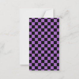 Lavender en Black Checkered Pattern Notitiekaartje