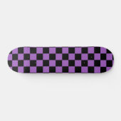 Lavender en Black Checkered Pattern Persoonlijk Skateboard (Horizontaal)