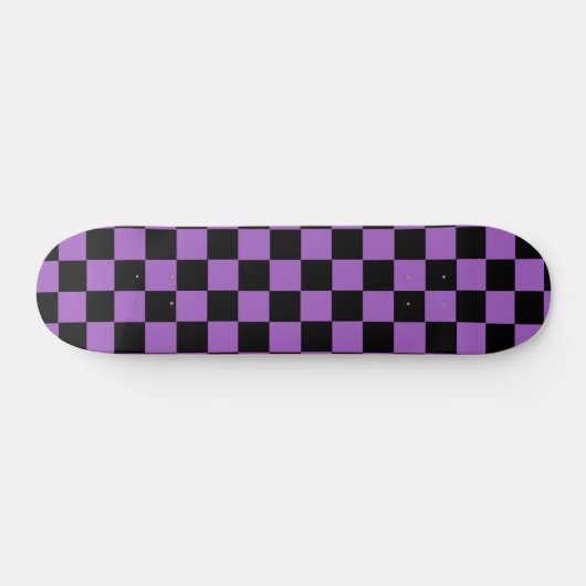Lavender en Black Checkered Pattern Persoonlijk Skateboard (Horizontaal)