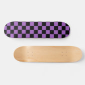 Lavender en Black Checkered Pattern Persoonlijk Skateboard (Horizontaal)