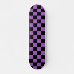 Lavender en Black Checkered Pattern Persoonlijk Skateboard