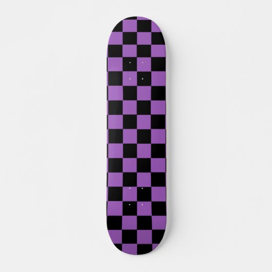Lavender en Black Checkered Pattern Persoonlijk Skateboard (Voorkant)