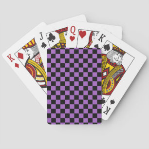 Lavender en Black Checkered Pattern Pokerkaarten
