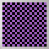 Lavender en Black Checkered Pattern Poster (Voorkant)