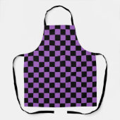 Lavender en Black Checkered Pattern Schort (Voorkant)