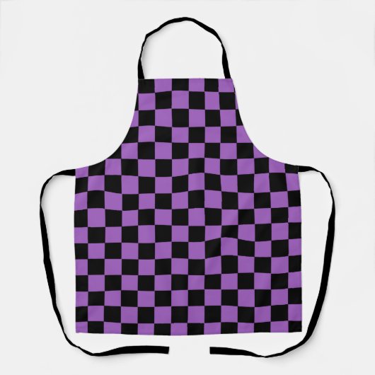 Lavender en Black Checkered Pattern Schort (Voorkant)