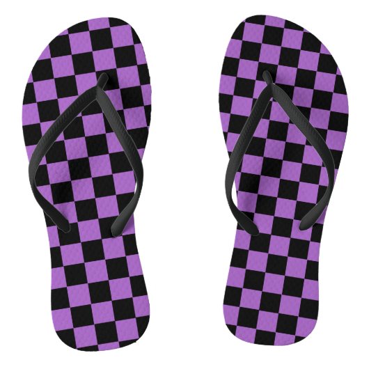 Lavender en Black Checkered Pattern Teenslippers (Voetbed)