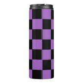 Lavender en Black Checkered Pattern Thermosbeker (Achterkant)