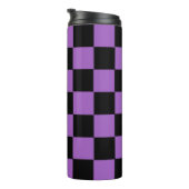 Lavender en Black Checkered Pattern Thermosbeker (Geroteerd rechts)