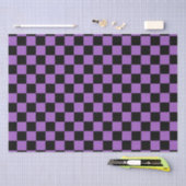 Lavender en Black Checkered Pattern Tissuepapier (Craft)