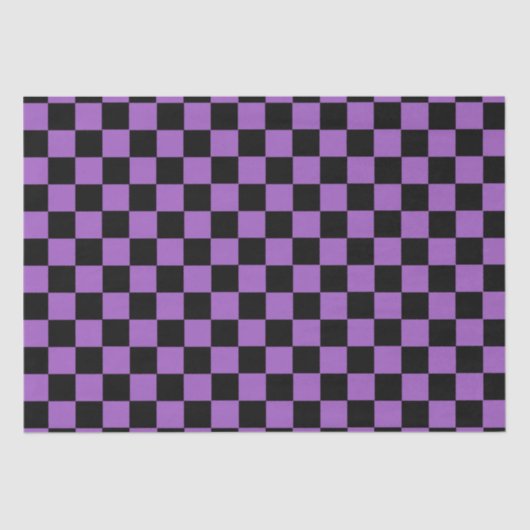 Lavender en Black Checkered Pattern Tissuepapier (Voorkant)
