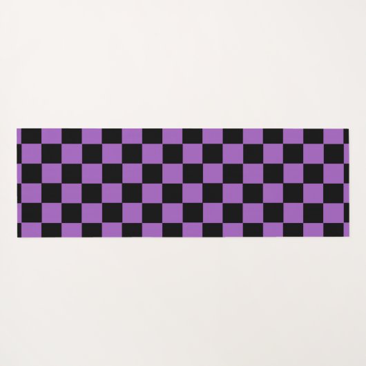 Lavender en Black Checkered Pattern Yogamat (Achterkant (horizontaal))