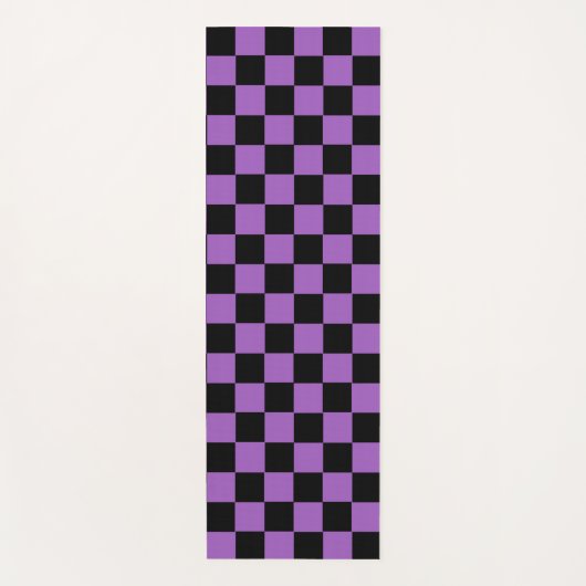 Lavender en Black Checkered Pattern Yogamat (Voorkant)