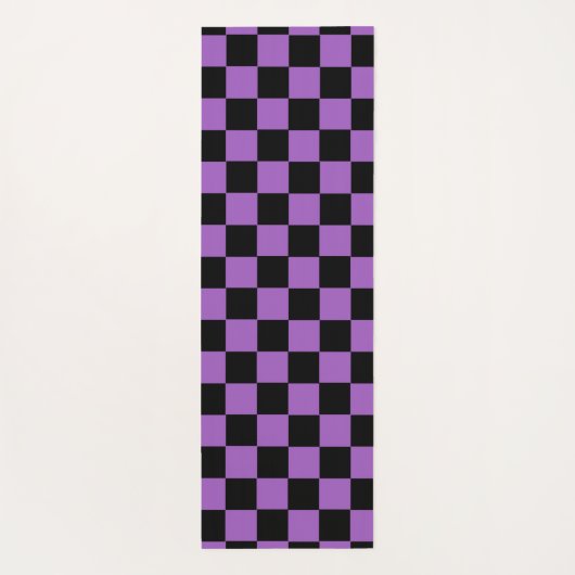 Lavender en Black Checkered Pattern Yogamat (Achterkant)