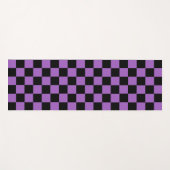 Lavender en Black Checkered Pattern Yogamat (Voorkant (horizontaal))
