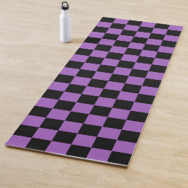 Lavender en Black Checkered Pattern Yogamat