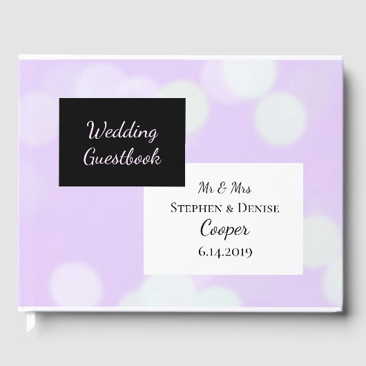 Lavender en Black Elegant Wedding Gastenboek (Voorkant)