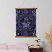 Lavender en Black Hamsa Hand Beauful Hangend Wandkleed (Slaapkamer)