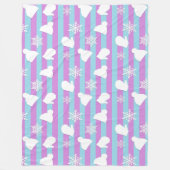 Lavender- en blauwe sneeuwvlokken, Mittens- en Pet Fleece Deken (Voorkant)