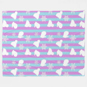 Lavender- en blauwe sneeuwvlokken, Mittens- en Pet Fleece Deken (Voorkant (Horizontaal))