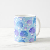 Lavender en Blue Shells op Bleek Blauw Koffiemok (Voorkant rechts)