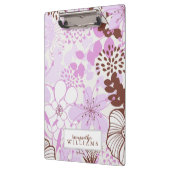 Lavender en Brown Floral Pattern gepersonaliseerd Klembord (Links)