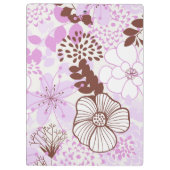 Lavender en Brown Floral Pattern gepersonaliseerd Klembord (Achterkant)