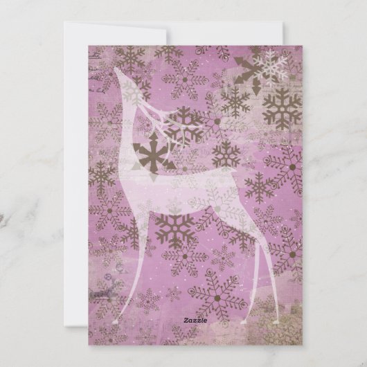 Lavender en bruine Snowflakes Fotodag Kaart (Achterkant)