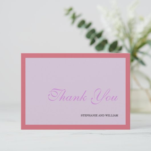 Lavender en Coral Wedding Hartelijk dank Bedankkaart (Staand voorkant)