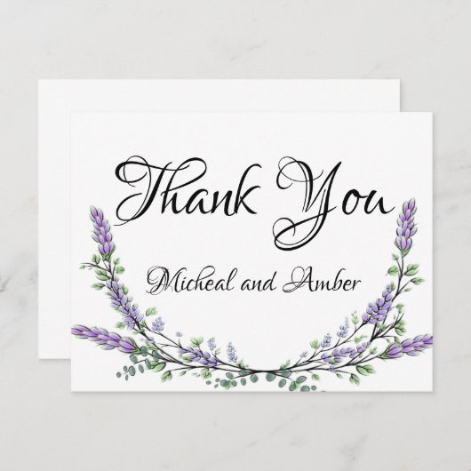 Lavender en Eucalyptus Bedankkaart (Voorkant / Achterkant)