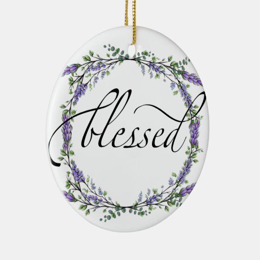 Lavender en Eucalyptus Blessed Keramisch Ornament (Rechts)