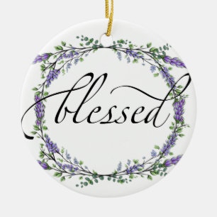 Lavender en Eucalyptus Blessed Keramisch Ornament