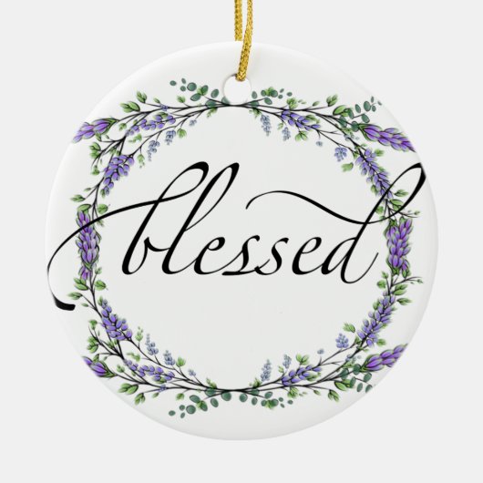 Lavender en Eucalyptus Blessed Keramisch Ornament (Voorkant)