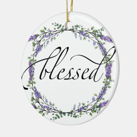 Lavender en Eucalyptus Blessed Keramisch Ornament (Links)