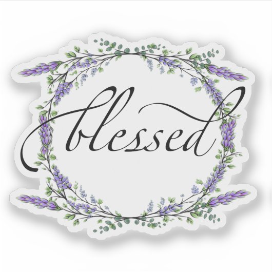 Lavender en Eucalyptus Blessed Sticker (Voorkant)