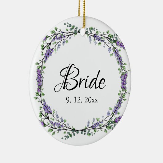 Lavender en Eucalyptus Bride Keramisch Ornament (Rechts)