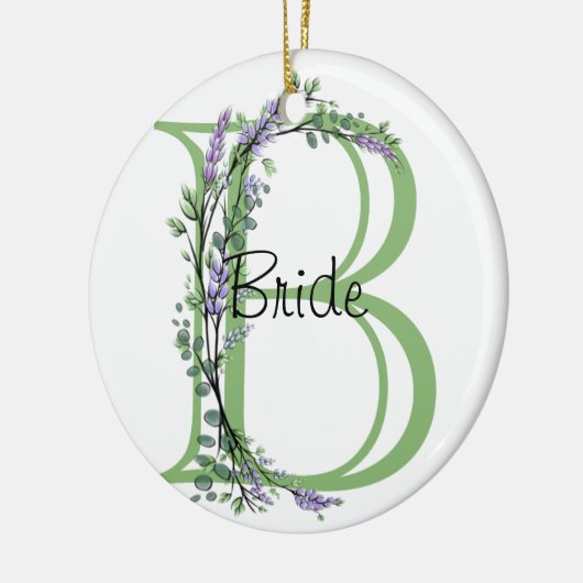 Lavender en Eucalyptus Bride Keramisch Ornament (Links)